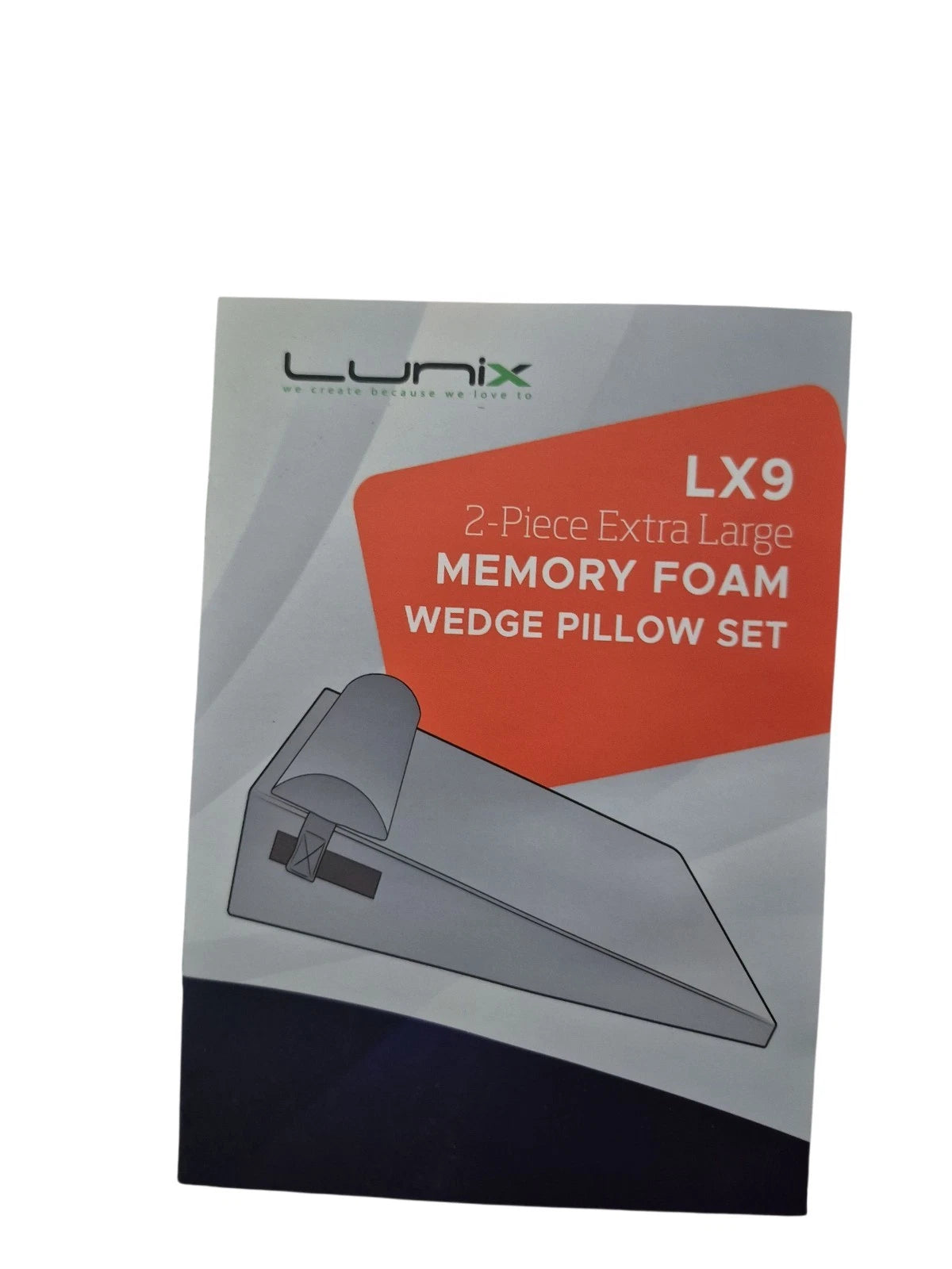 Lunix 2pc Orthopedic Bed Wedge Pillow Set  Memory Foam for Back ...